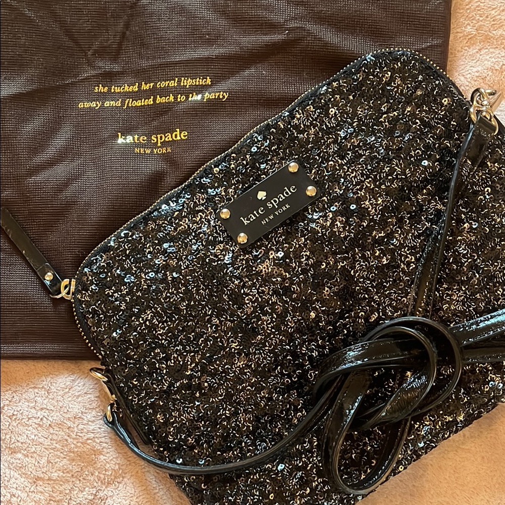 Kate Spade Black Sequin Crossbody Bag